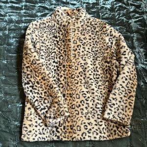 Pink Lily Oversized Cozy Leopard Sweater
